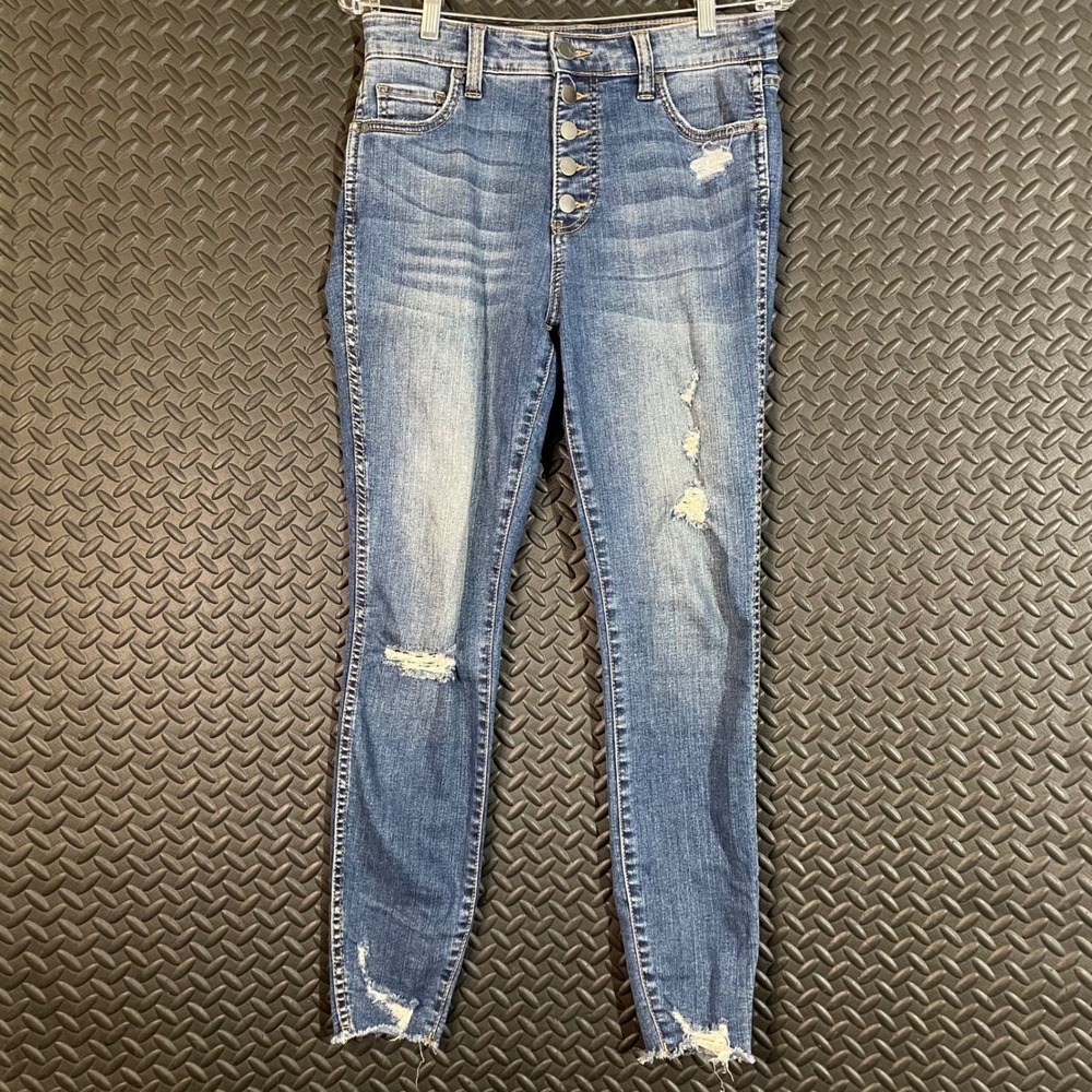 KUT From The Kloth Connie High Rise Fab AB Ankle Skinny Distressed Jeans Size 2